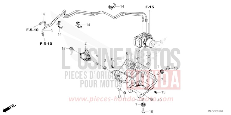 MODULATEUR ABS de Africa Twin DCT GRAND PRIX RED (R380B) 2023